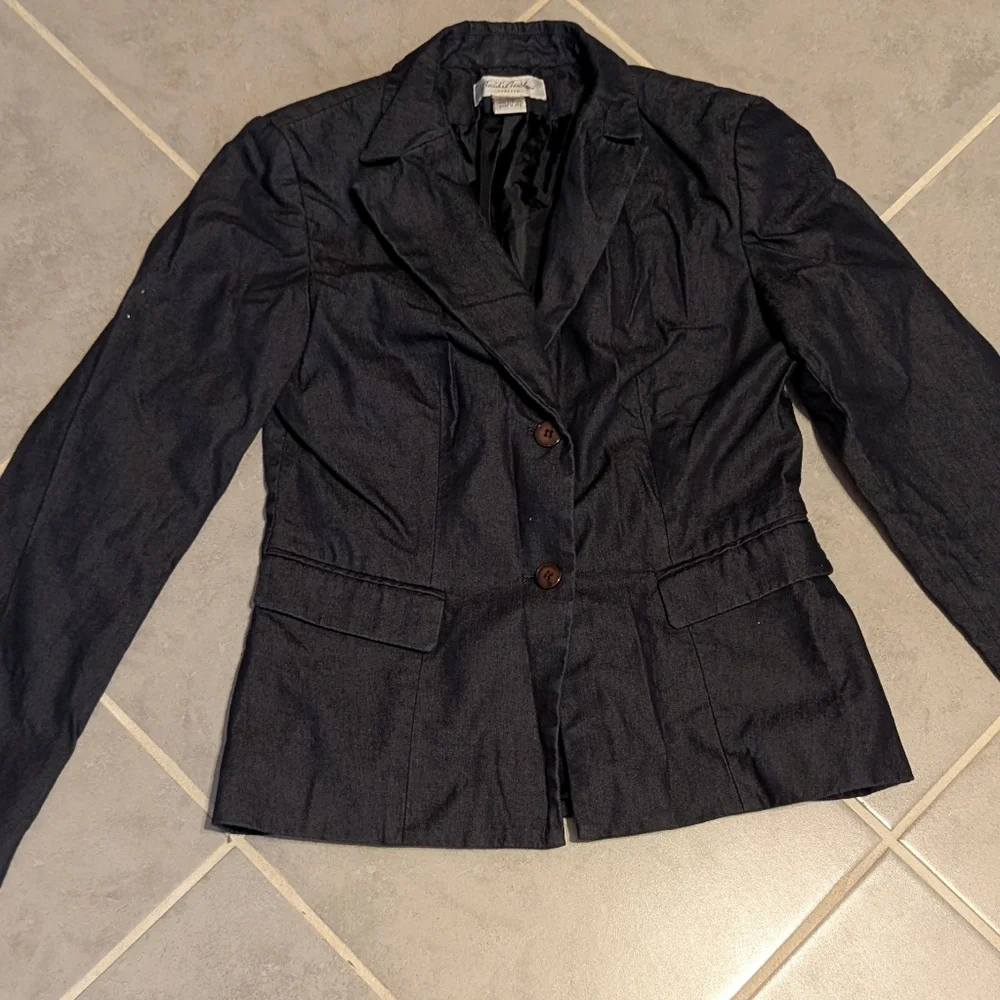 Brooks Brothers Women’s Dark Denim Blazer Jacket Two Button Structured Sz4 - Picture 11 of 11